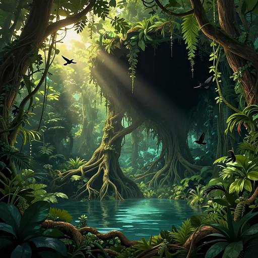 Surreal Jungle Black Hole Artwork