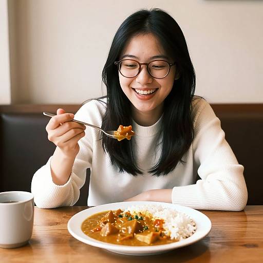 Photorealistic Portrait with Curry Rice