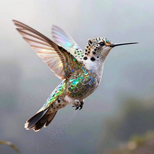 Radiant Dreamlike Hummingbird Snow Leopard