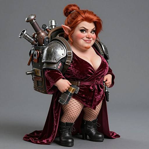 Dwarf Engineer in Seductive Silk Robe