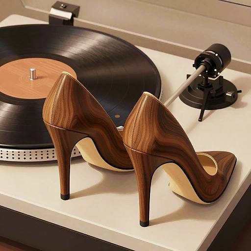 Retro Vinyl Record Player Illustration