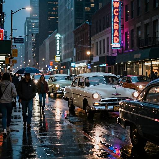 1950s American City Street Scene