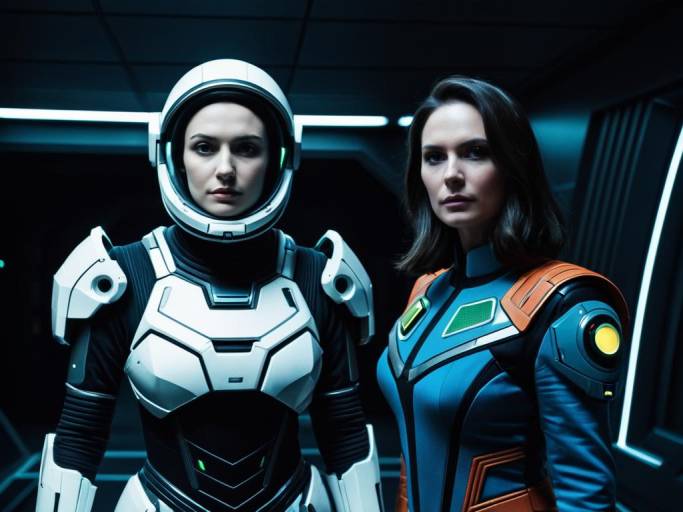 Women in Futuristic Space Suits