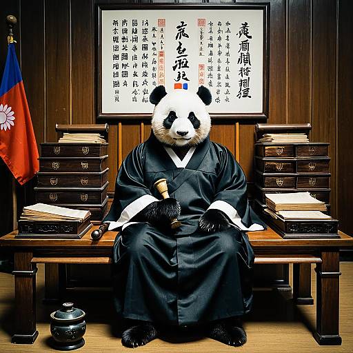 Panda Judge in Taiwanese Courtroom