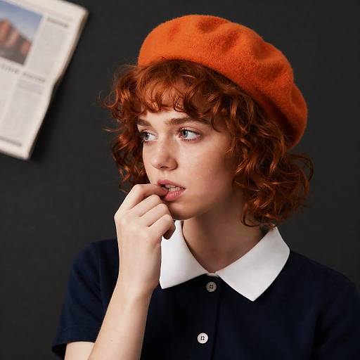 Portrait of Pensive Young Woman