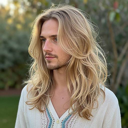 Bohemian Layered Hair in Garden Light