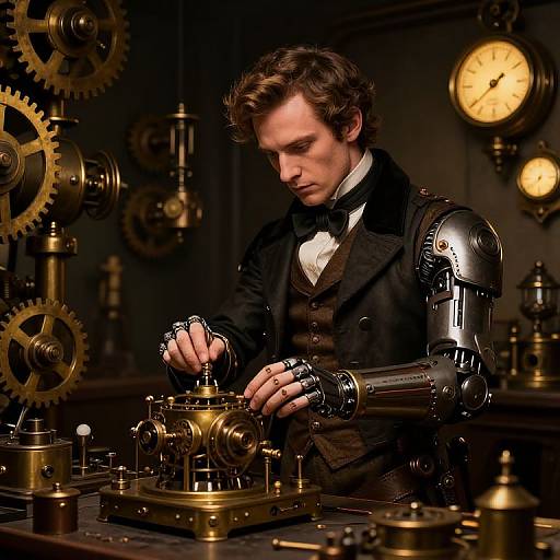 Steampunk Marini in Victorian Workshop