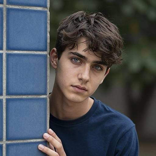 Mysterious Young Man in Dark Setting