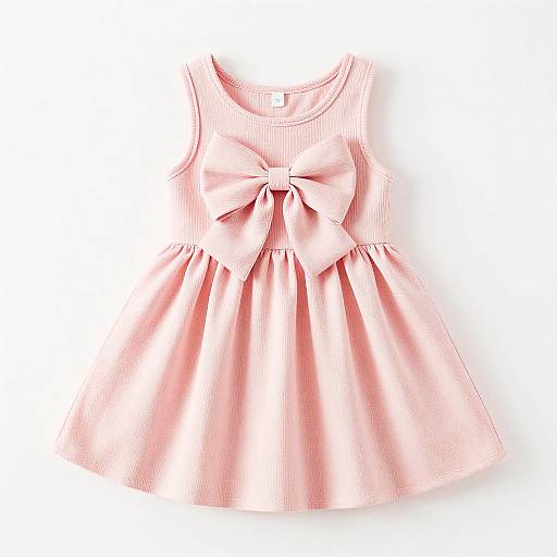 Pink Sleeveless Dress with Bow
