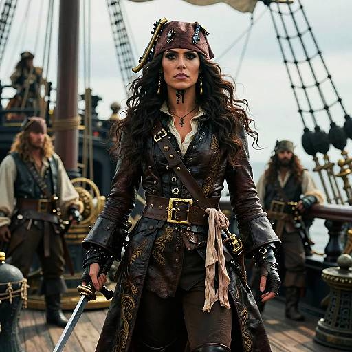 Legendary Pirate Queen on Ship Deck