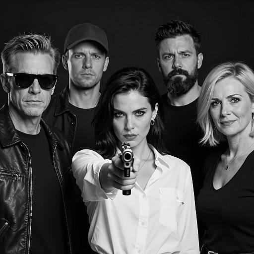 Dramatic Black and White Group Portrait