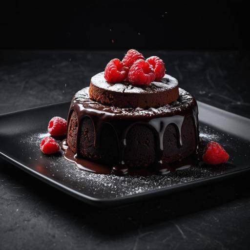 Chocolate Lava Cake with Raspberries