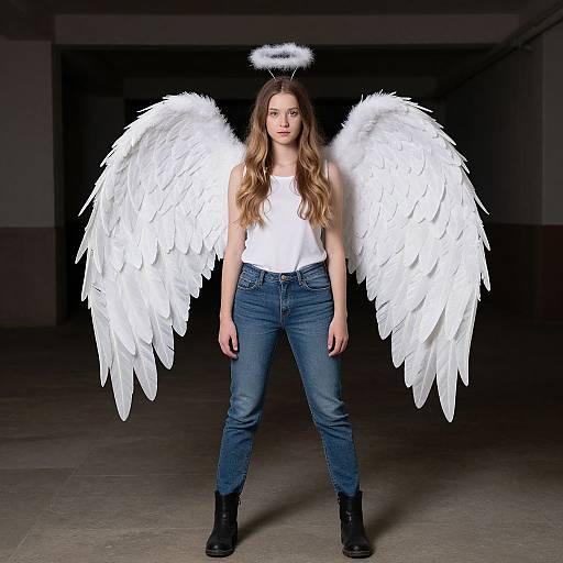 Fallen Angel with Feathered Wings