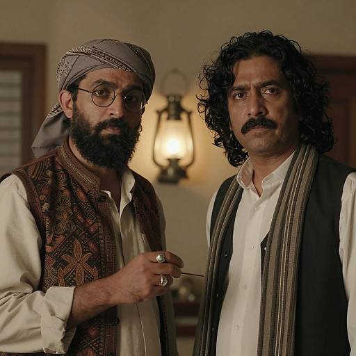 Men in a Dimly Lit Room