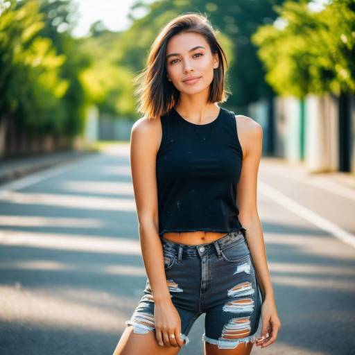 Young Woman in Casual Summer Outfit Outdoors