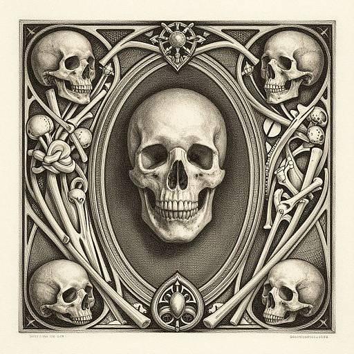 Gothic Memento Mori Etching Artwork