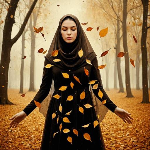 Surreal Dancer Amidst Autumn Leaves Surreal Dancer Amidst Autumn Leaves