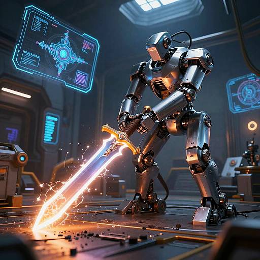 Sci-Fi AI Plasma Sword Forge
