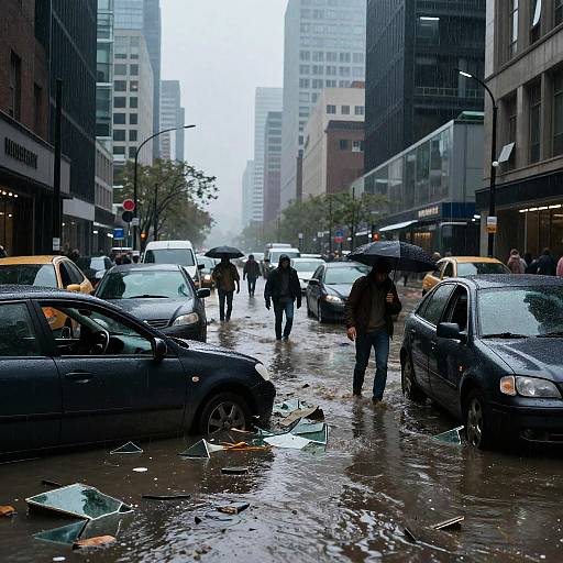 Post-Disaster Metropolis Flood Scene