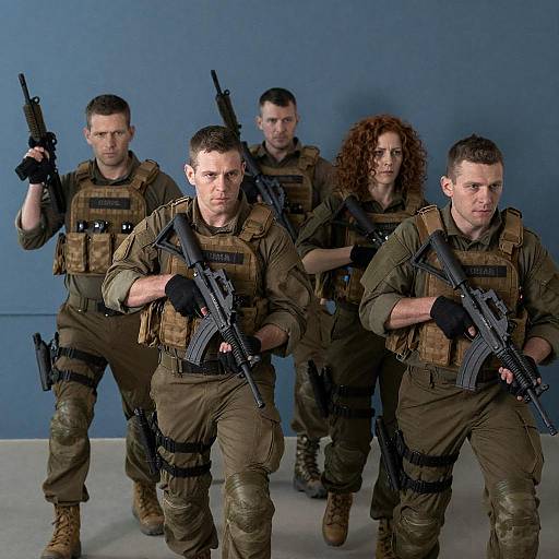 Tactical Soldiers in Action Pose