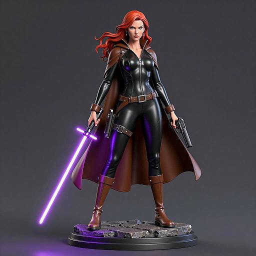 Fierce Warrior in Shiny Latex Attire