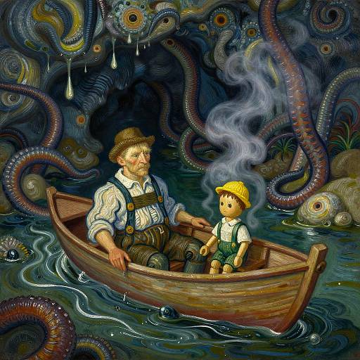 Van Gogh Tentacle Cave with Doll