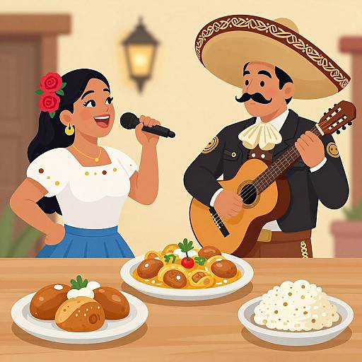 Mexican Mariachi Tradition Illustration