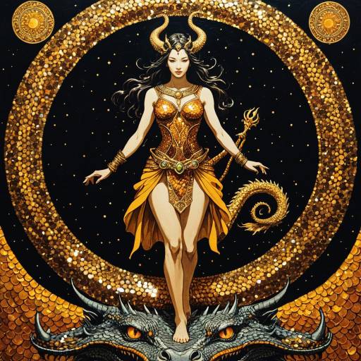 Goddess Walking on Dragon Artwork