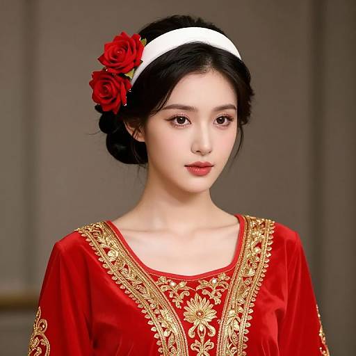 Elegant Woman in Red Dress