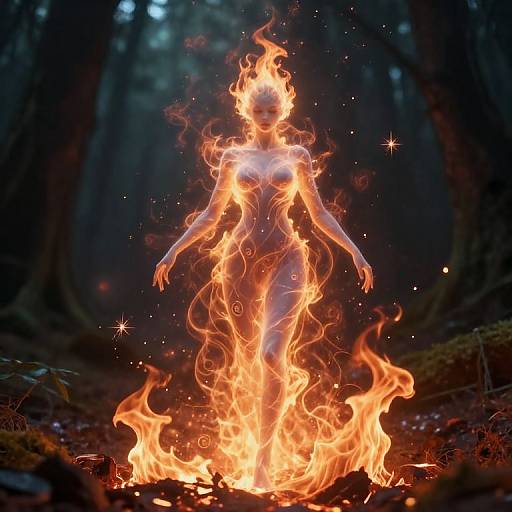 Ethereal Infernal Spirit in Mystic Forest