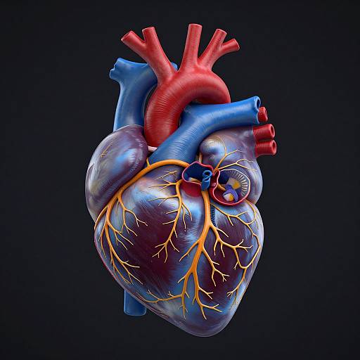 Detailed Anatomical Human Heart Illustration