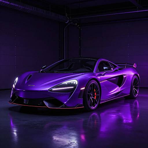 Neon Purple Sports Car Glow