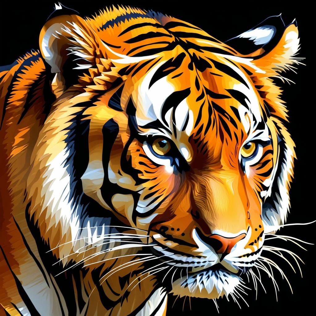 Realistic Bengal Tiger Portrait Art