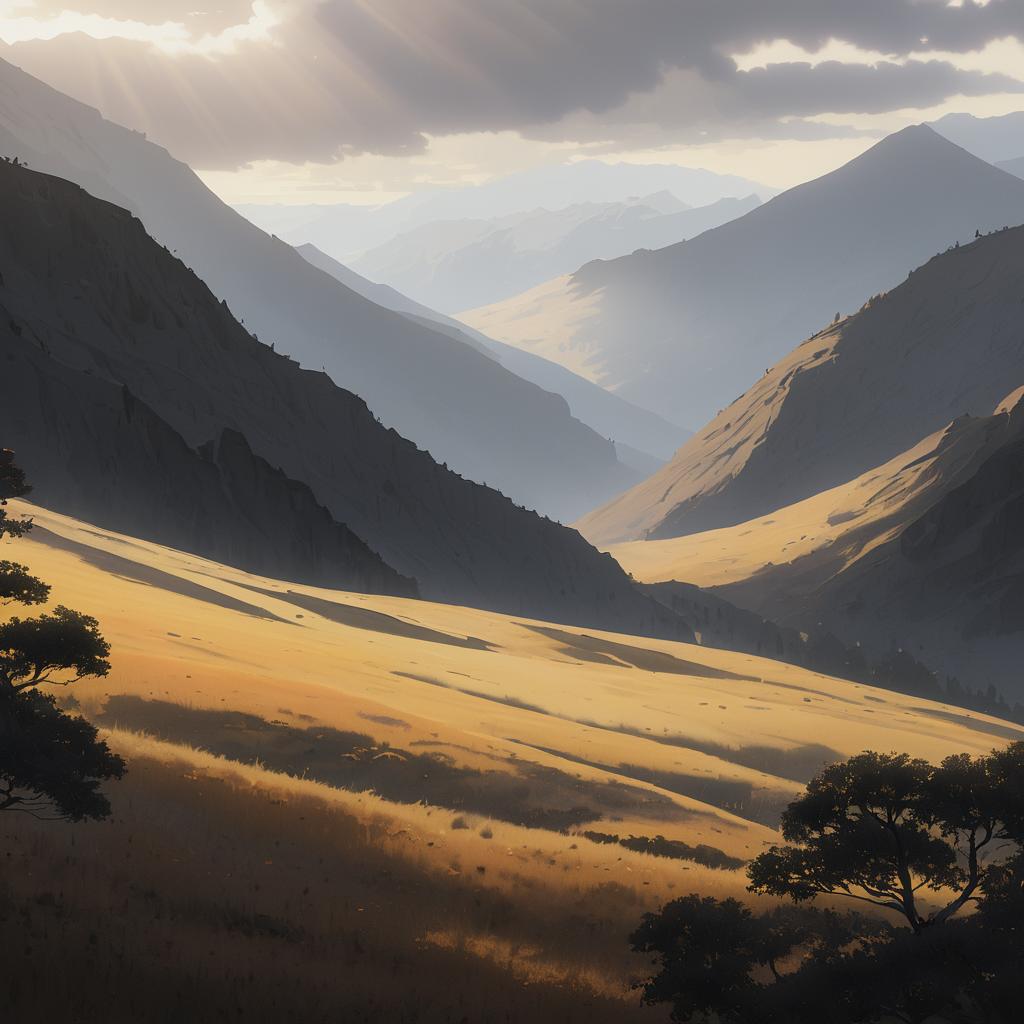 Tranquil Ashen Highlands in Soft Focus