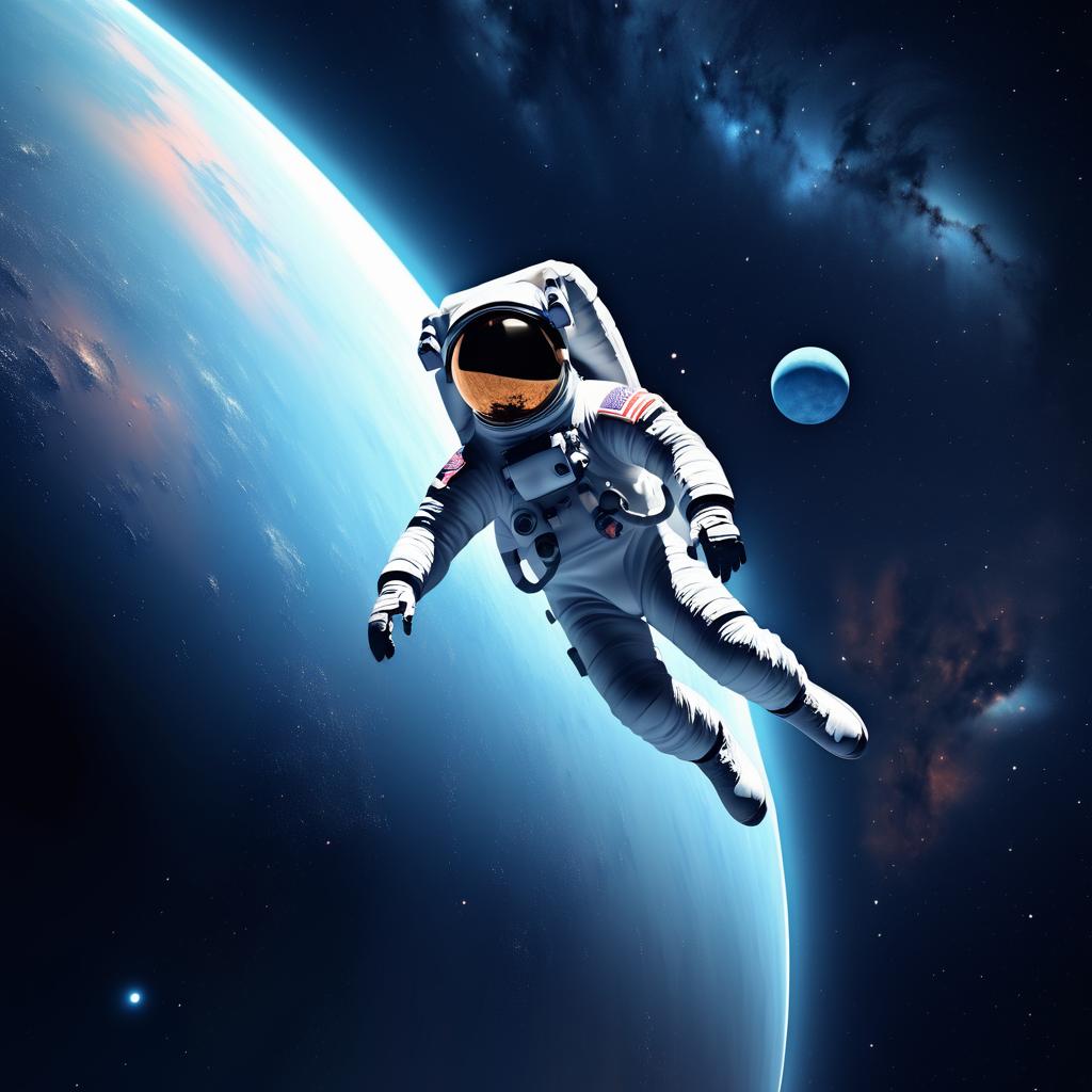 Astronaut in Ethereal Space Scene