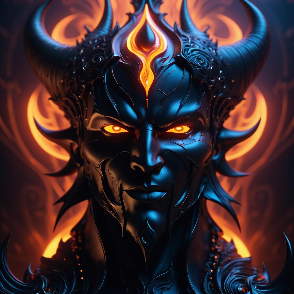 Epic Devil Portrait in Cosmic Wasteland