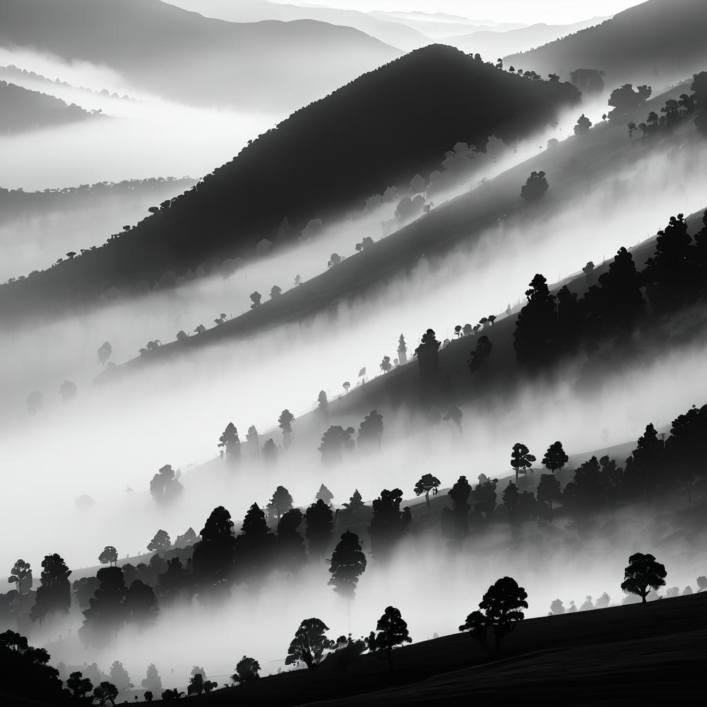 Foggy Mirage Valley at Dawn