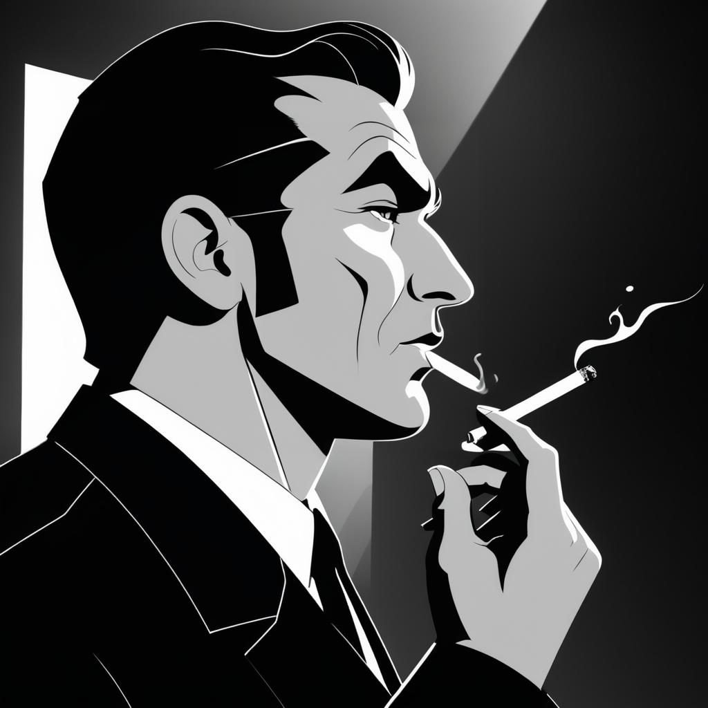 Stylized Retro Noir Cel Animation Scene