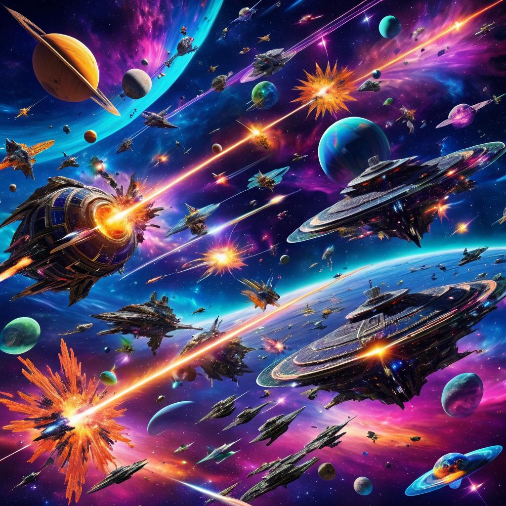 Epic Intergalactic Space Battle Scene