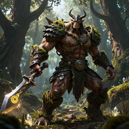 Muscular Forest Sentinel Warrior