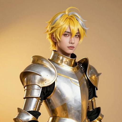 Gold and Platinum Armored Warrior