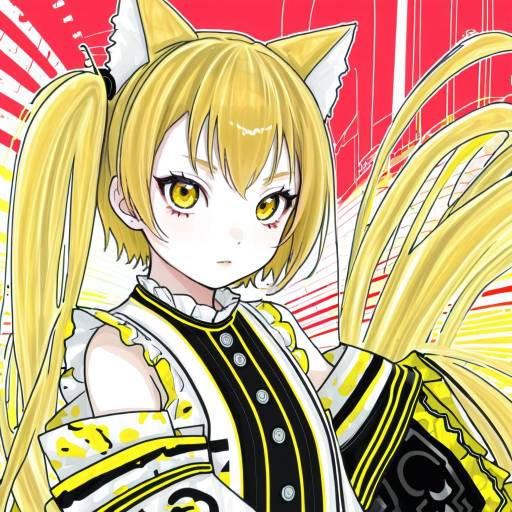 Illustration of Akita neru, vocaloid in the style of Folait