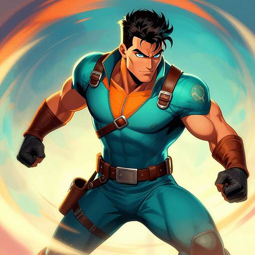 Muscular Rogue Time-Traveler Illustration