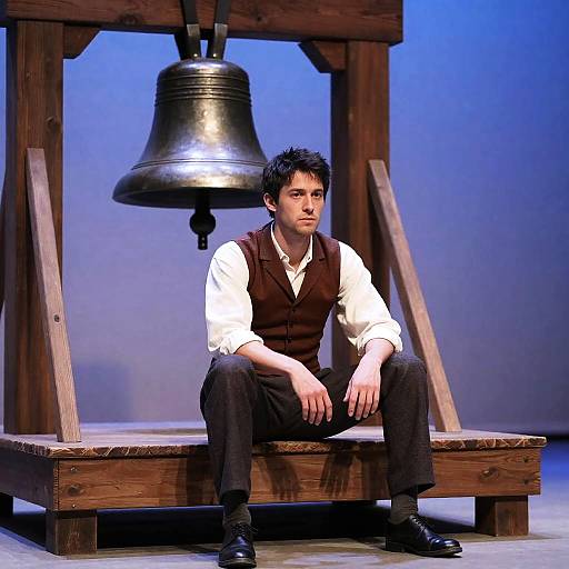 Industrial Rustic Scene with Man in Period Clothing