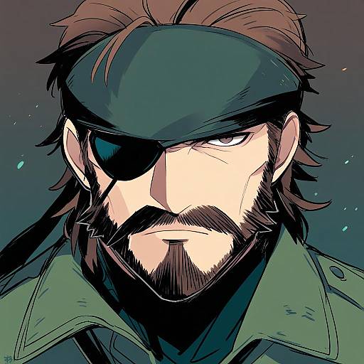 Illustration of Big boss, metal gear (series) in the style of Yuzuki gao