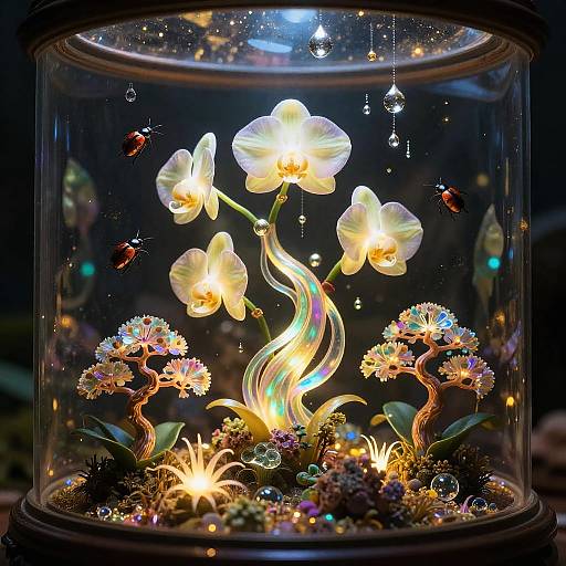 Shamanic Glowing Orchid Terrarium Vista
