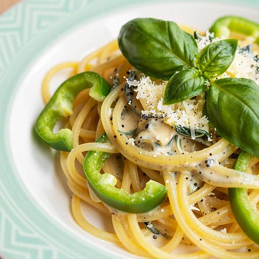 Vibrant Creamy Spaghetti with Basil