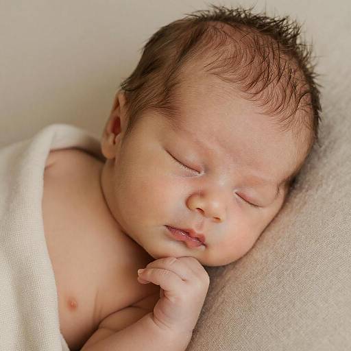 Serene Close-Up of Sleeping Newborn