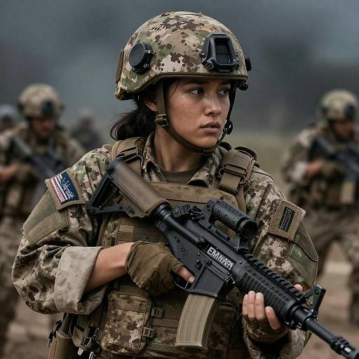 Sexy Female Soldier in ERDL Camouflage