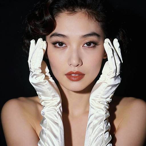 Glamorous Vintage Diva with Satin Gloves